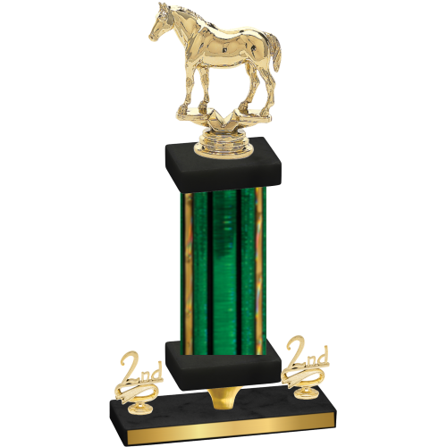 Premium Single Green Glacier Second Place Horses Trophy