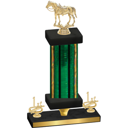 Premium Single Green Glacier First Place Horses Trophy