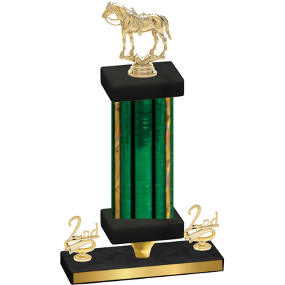Premium Single Green Glacier Second Place Horses Trophy