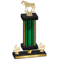 Premium Single Green Glacier Fourth Place Horses Trophy