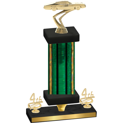 Premium Single Green Glacier Fourth Place Cars Trophy