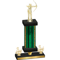 Premium Single Green Glacier Third Place Archery Trophy