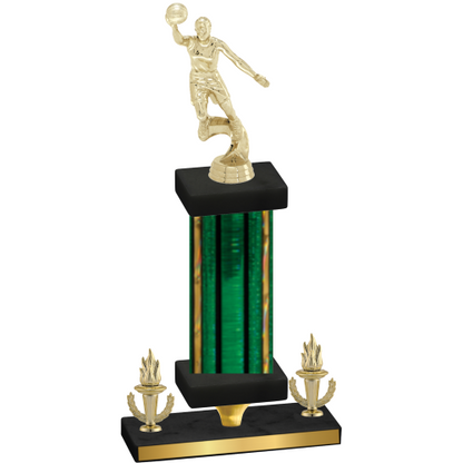 Premium Single Green Glacier Victory Basketball Trophy