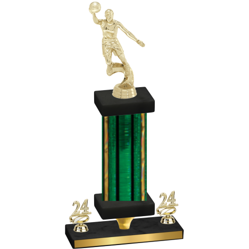Premium Single Green Glacier Year Basketball Trophy