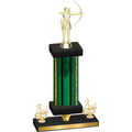 Premium Single Green Glacier Third Place Archery Trophy
