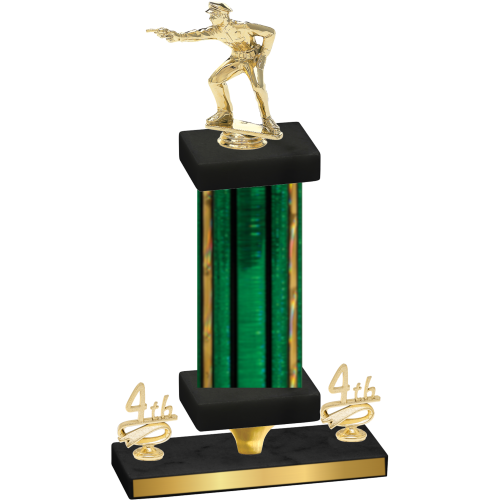 Premium Single Green Glacier Fourth Place Shooter Trophy