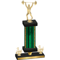 Premium Single Green Glacier Third Place Weights Trophy