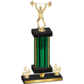 Premium Single Green Glacier Fourth Place Weights Trophy