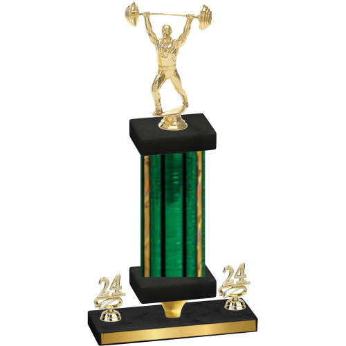 Premium Single Green Glacier Year Weights Trophy