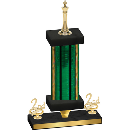 Premium Single Green Glacier Second Place Chess Trophy