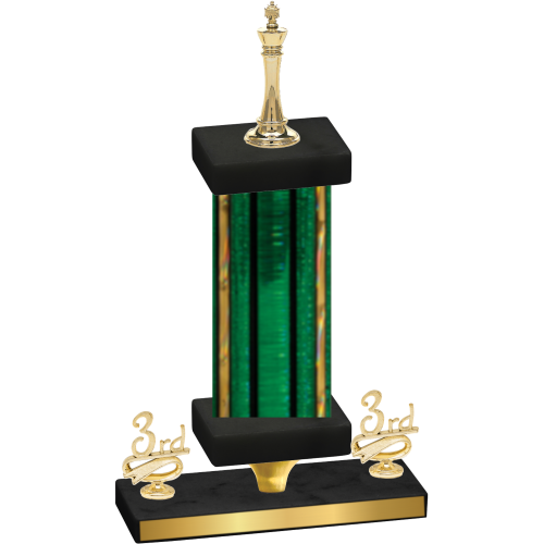 Premium Single Green Glacier Third Place Chess Trophy