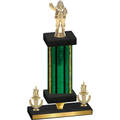 Premium Single Green Glacier Victory Holiday Trophy