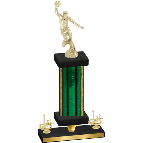 Premium Single Green Glacier First Place Basketball Trophy