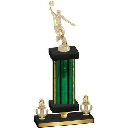 Premium Single Green Glacier Victory Basketball Trophy