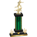 Premium Single Green Glacier Fourth Place Flag Football Trophy