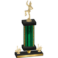 Premium Single Green Glacier First Place Majorette Trophy