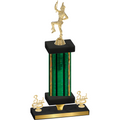 Premium Single Green Glacier Third Place Majorette Trophy