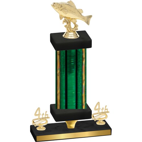 Premium Single Green Glacier Fourth Place Fishing Trophy