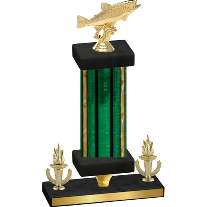 Premium Single Green Glacier Victory Fishing Trophy