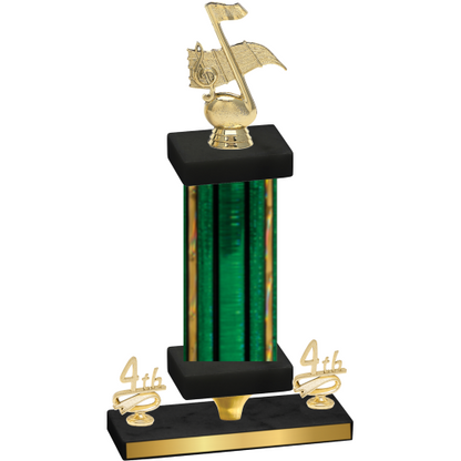 Premium Single Green Glacier Fourth Place Music Trophy