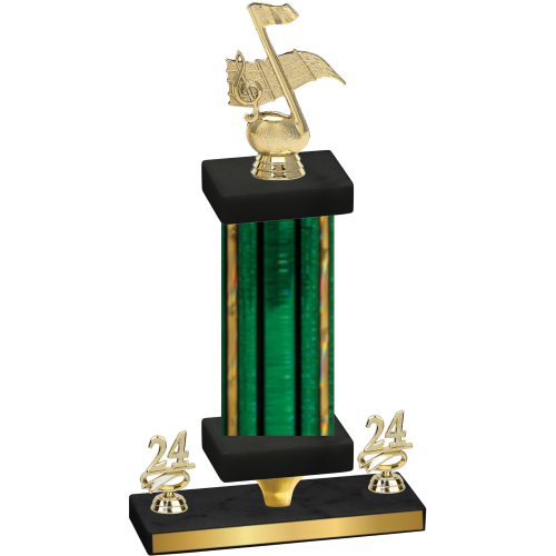 Premium Single Green Glacier Year Music Trophy