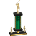 Premium Single Green Glacier Victory Golf Trophy