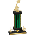 Premium Single Green Glacier First Place Golf Trophy