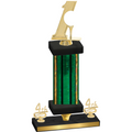 Premium Single Green Glacier Fourth Place Golf Trophy