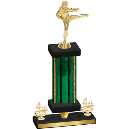 Premium Single Green Glacier Fourth Place Karate Trophy
