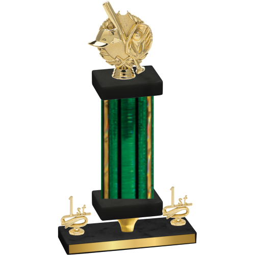 Premium Single Green Glacier First Place Baseball Trophy