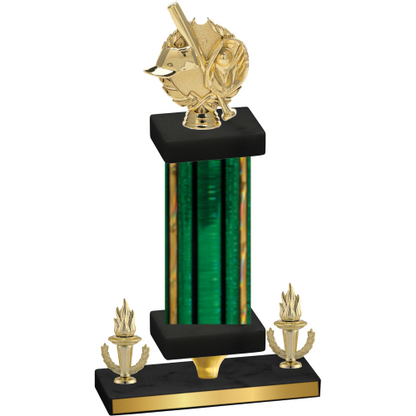 Premium Single Green Glacier Victory Baseball Trophy