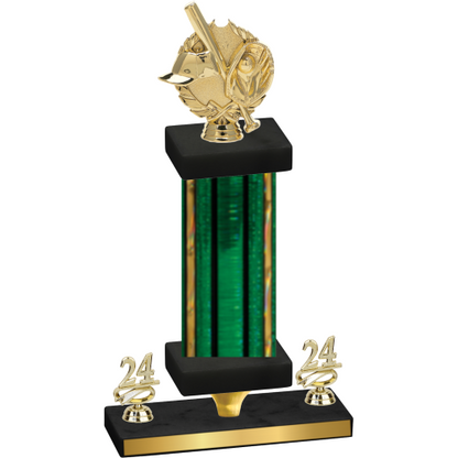 Premium Single Green Glacier Year Baseball Trophy