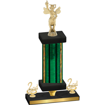 Premium Single Green Glacier Second Place Academics Trophy