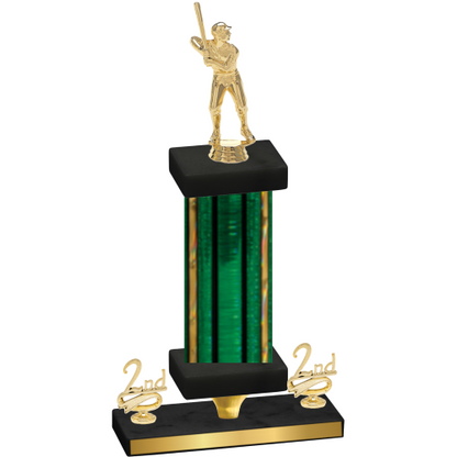 Premium Single Green Glacier Second Place Baseball Trophy