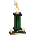Premium Single Green Glacier Second Place Softball Trophy