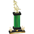 Premium Single Green Carbon Fiber Second Place Football Trophy