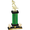 Premium Single Green Carbon Fiber Fourth Place Football Trophy