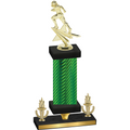 Premium Single Green Carbon Fiber Victory Football Trophy