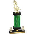 Premium Single Green Carbon Fiber Year Football Trophy