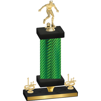 Premium Single Green Carbon Fiber First Place Soccer Trophy