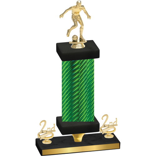 Premium Single Green Carbon Fiber Second Place Soccer Trophy
