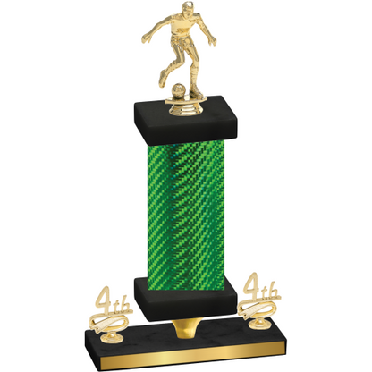 Premium Single Green Carbon Fiber Fourth Place Soccer Trophy