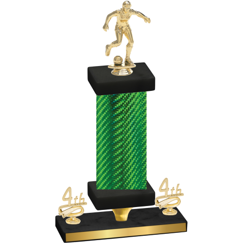 Premium Single Green Carbon Fiber Fourth Place Soccer Trophy
