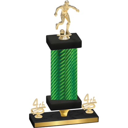 Premium Single Green Carbon Fiber Fourth Place Soccer Trophy
