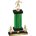 Premium Single Green Carbon Fiber Victory Soccer Trophy