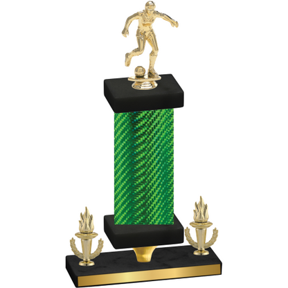Premium Single Green Carbon Fiber Victory Soccer Trophy