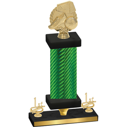 Premium Single Green Carbon Fiber First Place Soccer Trophy