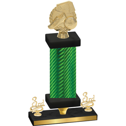 Premium Single Green Carbon Fiber Third Place Soccer Trophy
