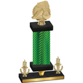 Premium Single Green Carbon Fiber Victory Soccer Trophy