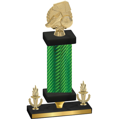 Premium Single Green Carbon Fiber Victory Soccer Trophy